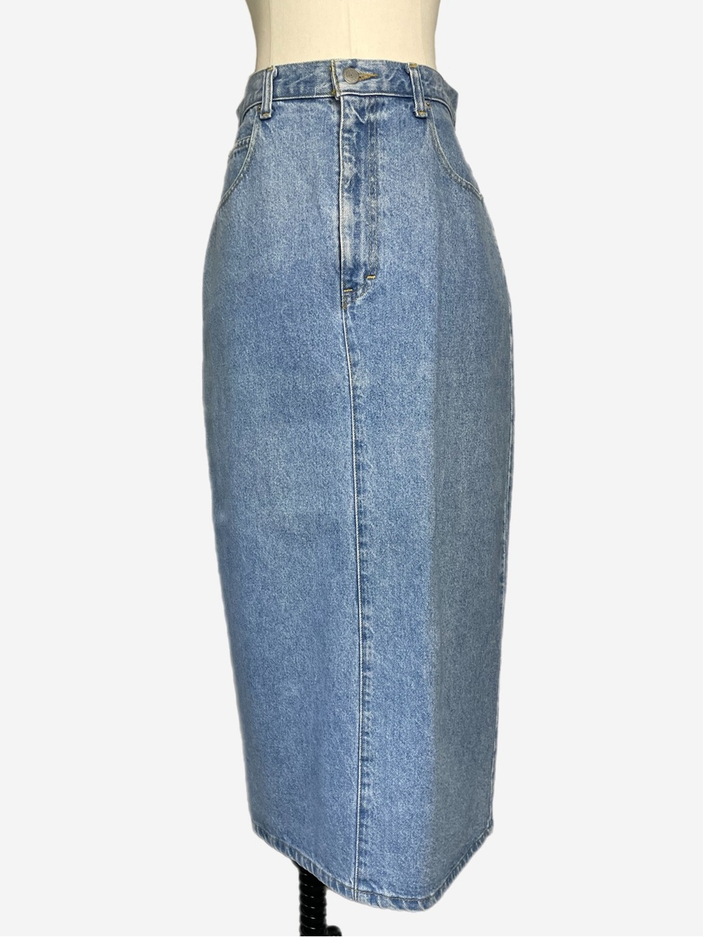 Vintage Cactus Jeans Medium washed denim midi skirt western 90s rodeo cowgirl M